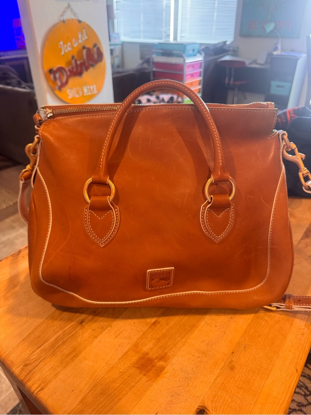 Dooney & Bourke Cognac Florentine satchel large